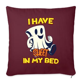 Lustiger Geister Spruch il y a un drap dans mon lit - Housse de coussin décorative 45 x 45 cm - bordeaux - Devant