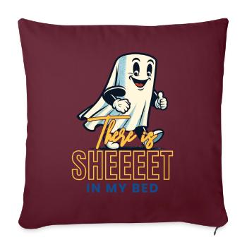 Drôle de fantôme disant fantôme occulte d’Halloween - Housse de coussin décorative 45 x 45 cm - bordeaux - Devant
