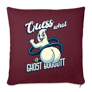 Devinez ce que les fantômes disent drôles de fantômes - Housse de coussin décorative 45 x 45 cm - bordeaux - Devant
