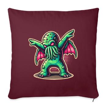 Drôle de danse Cthulhu - Housse de coussin décorative 45 x 45 cm - bordeaux - Devant