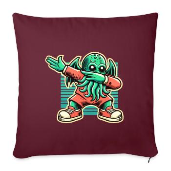 Drôle Dabbing Cthulhu Créature avec des tentacules - Housse de coussin décorative 45 x 45 cm - bordeaux - Devant