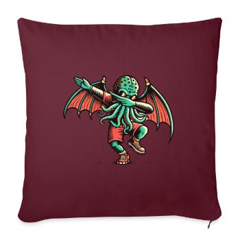 Dabbing drôle Cthulhu Dabbing Design - Housse de coussin décorative 45 x 45 cm - bordeaux - Devant