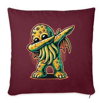 Drôle Dabbing Cthulhu Pieuvre dystopique - Housse de coussin décorative 45 x 45 cm - bordeaux - Devant