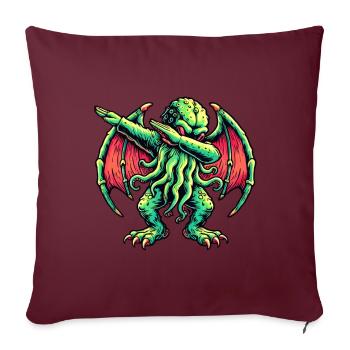 Dabbing drôle Cthulhu Dabbing Design - Housse de coussin décorative 45 x 45 cm - bordeaux - Devant