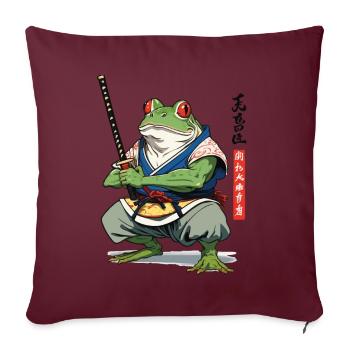 Samouraï Grenouille Vintage Style Ukiyo-e Style Japon - Housse de coussin décorative 45 x 45 cm - bordeaux - Devant