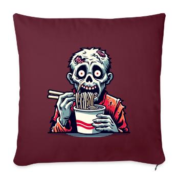 Nouilles Ramen Zombie pour les films d’horreur Japonais - Housse de coussin décorative 45 x 45 cm - bordeaux - Devant