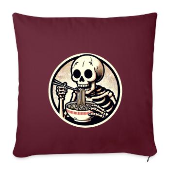 Nouilles Ramen squelettes pour les films d’horreur Japonais - Housse de coussin décorative 45 x 45 cm - bordeaux - Devant