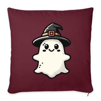 Drôle de sorcière fantôme Spooky Party - Housse de coussin décorative 45 x 45 cm - bordeaux - Devant