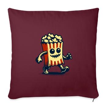 Pop-corn effrayant pour les films d’horreur Halloween - Housse de coussin décorative 45 x 45 cm - bordeaux - Devant