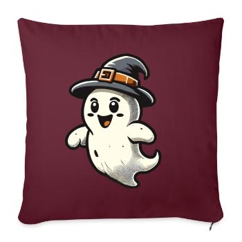Drôle de sorcière fantôme Spooky Party - Housse de coussin décorative 45 x 45 cm - bordeaux - Devant