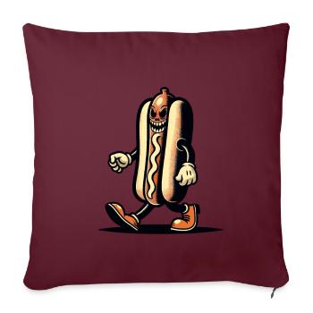 Hot Dog effrayant pour des films effrayants Délicieux Halloween - Housse de coussin décorative 45 x 45 cm - bordeaux - Devant