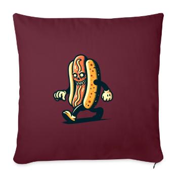 Hot Dog effrayant pour des films effrayants Délicieux Halloween - Housse de coussin décorative 45 x 45 cm - bordeaux - Devant