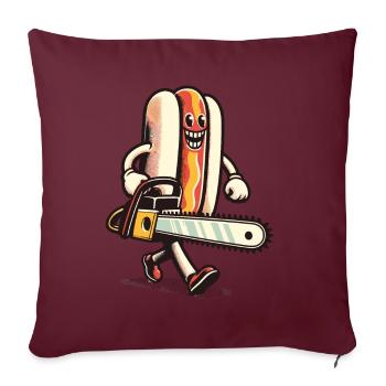 Psycho Hotdog Délicieux Design d’Halloween - Housse de coussin décorative 45 x 45 cm - bordeaux - Devant