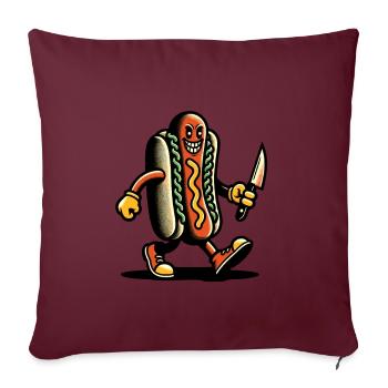 Psycho Hotdog Delicious Halloween Design pour - Housse de coussin décorative 45 x 45 cm - bordeaux - Devant