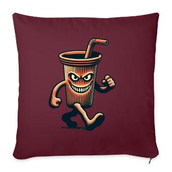 Gobelet effrayant Boissons pour les films d’horreur - Housse de coussin décorative 45 x 45 cm - bordeaux - Devant