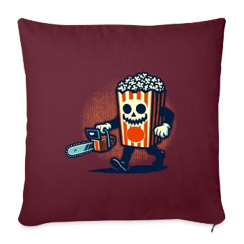 Scary Psycho Popcorn pour les films d’horreur - Housse de coussin décorative 45 x 45 cm - bordeaux - Devant