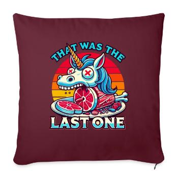 Effrayant licorne amant soif de macabre - Housse de coussin décorative 45 x 45 cm - bordeaux - Devant