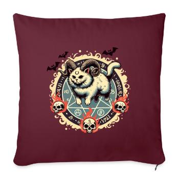 Niedliche Lucifer Katze Lustige Katzen Beschwörung - Sofakissenbezug 45 x 45 cm - Burgunderrot - Vorne