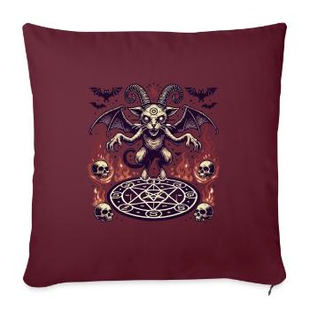 Creepy Devil Cat Dark Cats Invocation - Housse de coussin décorative 45 x 45 cm - bordeaux - Devant