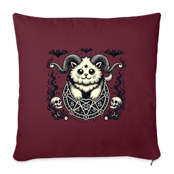 Mignon Lucifer chat drôle chats invocation - Housse de coussin décorative 45 x 45 cm - bordeaux - Devant
