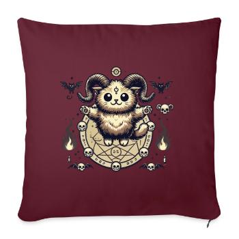 Kawaii Lucifer Chat Drôle Chats Invocation - Housse de coussin décorative 45 x 45 cm - bordeaux - Devant