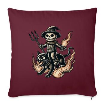 diCreepy Devil Cat Dark Cats Design - Housse de coussin décorative 45 x 45 cm - bordeaux - Devant