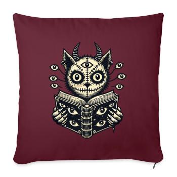 Démons diaboliques Chat Horreur Chat Design - Housse de coussin décorative 45 x 45 cm - bordeaux - Devant