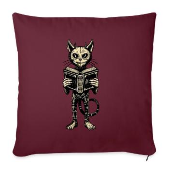 Démons effrayants chat chat noir design - Housse de coussin décorative 45 x 45 cm - bordeaux - Devant