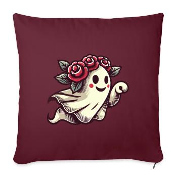 Amateur de fleurs fantôme drôle fleurs fantôme - Housse de coussin décorative 45 x 45 cm - bordeaux - Devant