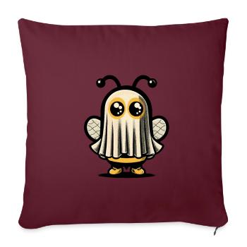 Drôle d’abeille fantôme Abeille fantôme mignonne - Housse de coussin décorative 45 x 45 cm - bordeaux - Devant