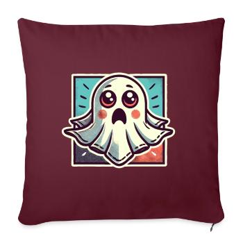 fantôme effrayé drôle fantôme design - Housse de coussin décorative 45 x 45 cm - bordeaux - Devant
