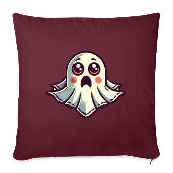 fantôme effrayé drôle fantôme design - Housse de coussin décorative 45 x 45 cm - bordeaux - Devant