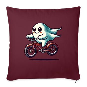Vélo Ghost Spooky Season Outfit - Housse de coussin décorative 45 x 45 cm - bordeaux - Devant