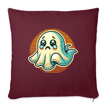 Fantôme triste Drôle Ghost Design - Housse de coussin décorative 45 x 45 cm - bordeaux - Devant