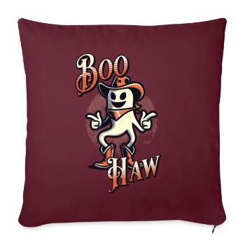 Drôle de fantôme de cow-boy dit Boo Haw Halloween - Housse de coussin décorative 45 x 45 cm - bordeaux - Devant