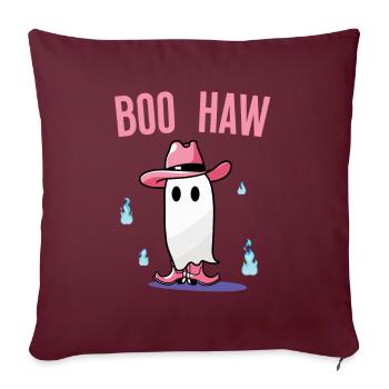 Un fantôme de cow-boy mignon dit Boo Haw - Housse de coussin décorative 45 x 45 cm - bordeaux - Devant