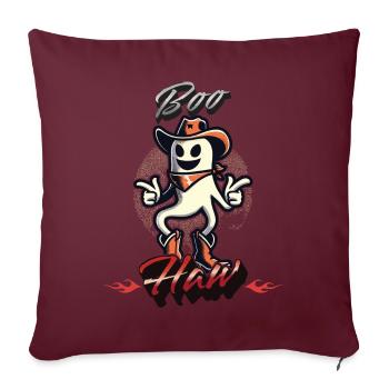 Drôle de fantôme de cow-boy dit boo haw - Housse de coussin décorative 45 x 45 cm - bordeaux - Devant