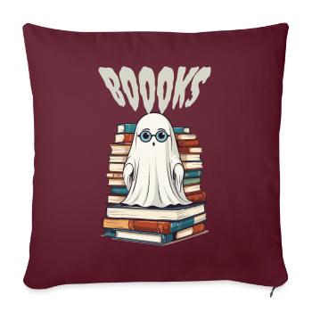 Mignon Amateur de Livres Fantôme - Housse de coussin décorative 45 x 45 cm - bordeaux - Devant
