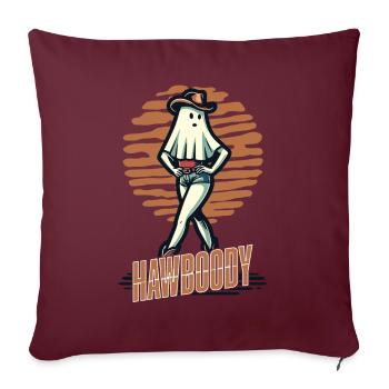 cowboy fille fantôme drôle jeu de mots disant - Housse de coussin décorative 45 x 45 cm - bordeaux - Devant