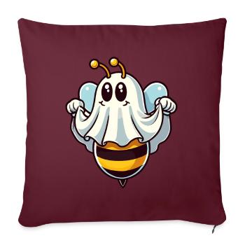 Drôle d’abeille fantôme Abeille fantôme mignonne - Housse de coussin décorative 45 x 45 cm - bordeaux - Devant