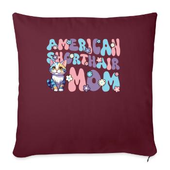 American Shorthair Groovy Shorthair Mom - Housse de coussin décorative 45 x 45 cm - bordeaux - Devant