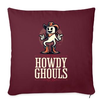 Drôle Cowboy Ghost Salutation Ghosts Girls - Housse de coussin décorative 45 x 45 cm - bordeaux - Devant