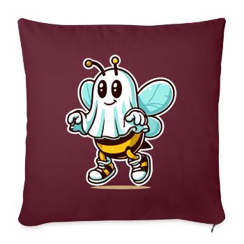 Drôle d’abeille fantôme Abeille fantôme mignonne - Housse de coussin décorative 45 x 45 cm - bordeaux - Devant