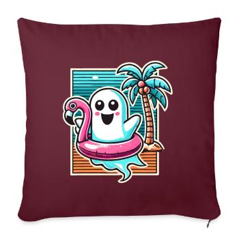 Idée de costume de style de vie effrayant d’Halloween d’été - Housse de coussin décorative 45 x 45 cm - bordeaux - Devant