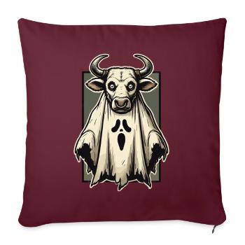 Idée de costume effrayant de vache fantôme taureau - Housse de coussin décorative 45 x 45 cm - bordeaux - Devant