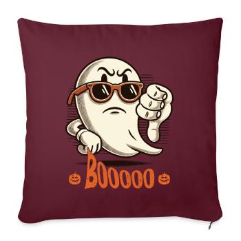 Booing fantôme drôle fantôme Halloween design - Housse de coussin décorative 45 x 45 cm - bordeaux - Devant