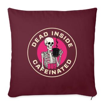 Café Halloween squelette amateur de café disant - Housse de coussin décorative 45 x 45 cm - bordeaux - Devant
