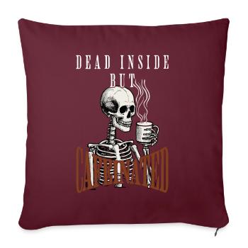 Drôle de dicton de café pour Halloween - Housse de coussin décorative 45 x 45 cm - bordeaux - Devant
