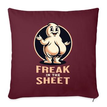 Freak dans la feuille drôle de conception fantôme - Housse de coussin décorative 45 x 45 cm - bordeaux - Devant