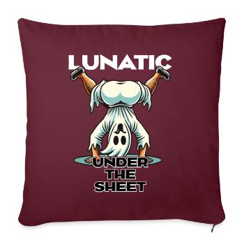 Lunatique sous feuille drôle Ghost Design - Housse de coussin décorative 45 x 45 cm - bordeaux - Devant